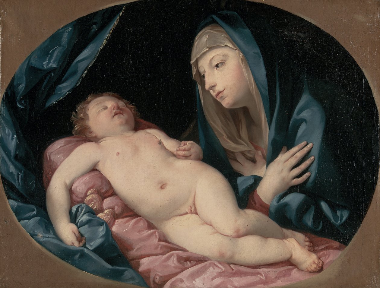 Madonna ihailee nukkuvaa lasta tekijältä Guido Reni