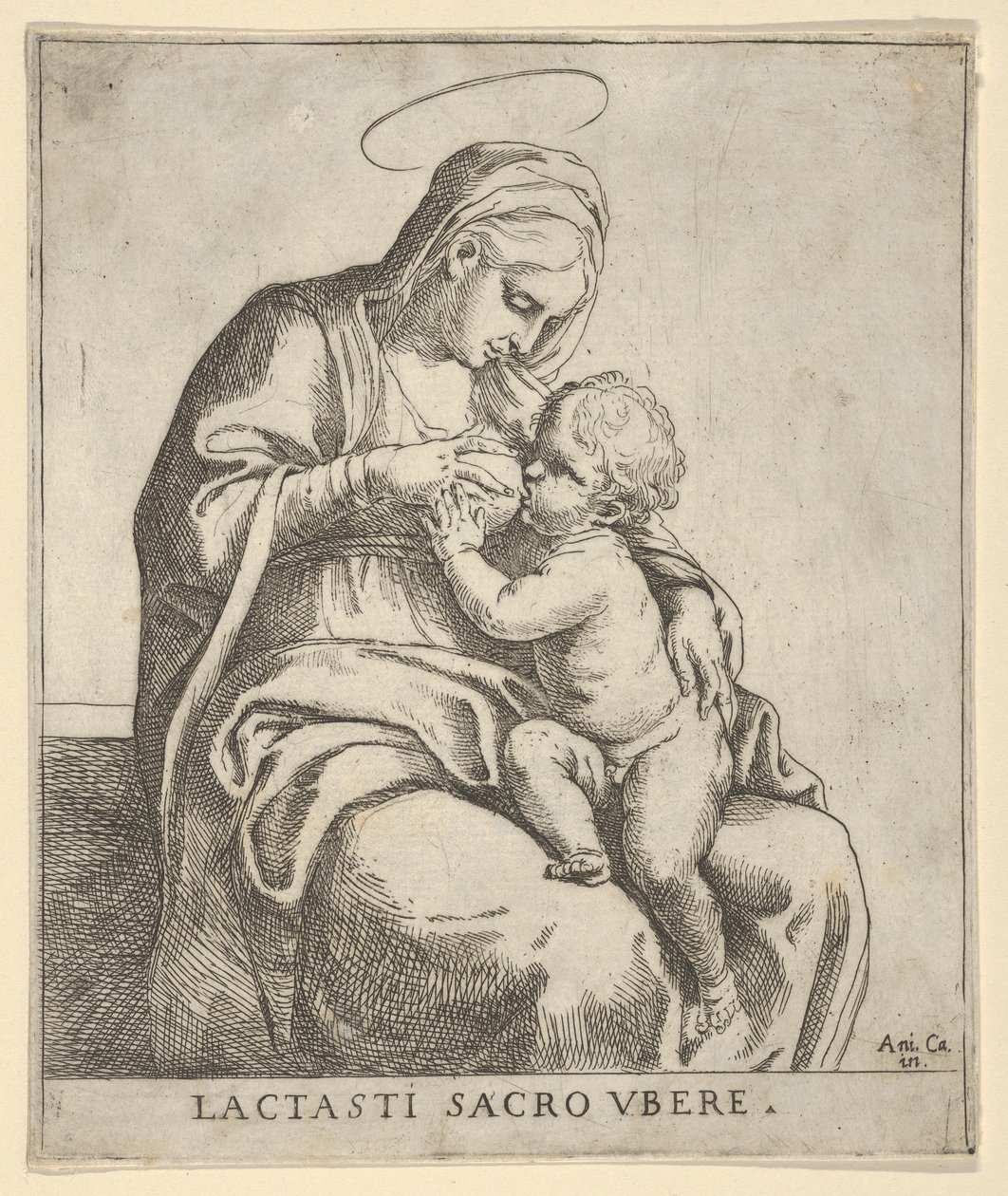 Neitsyt imettävä Kristus-lapsi, n. 1590-1610. tekijältä Guido Reni