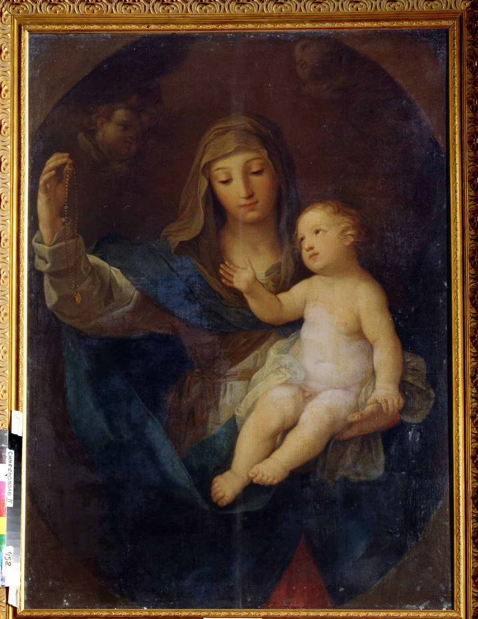 Neitsyt ja lapsi (Neitsyt ja lapsi). Guido Renin (1575-1642) maalaus. Öljy kankaalle. Italialaista taidetta, barokkityyliä. Alueellinen taidemuseo, Simferopol, Ukraina tekijältä Guido Reni