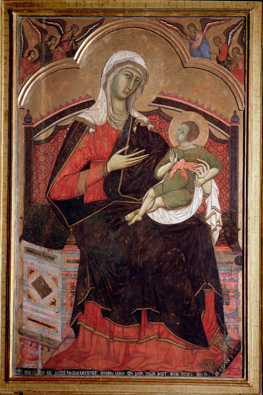 Neitsyt lapsen kanssa Neitsyt Maria Jeesuksen lapsen kanssa - Guido da Sienan maalaus (toimii 1260-1280) tekijältä Guido da Siena