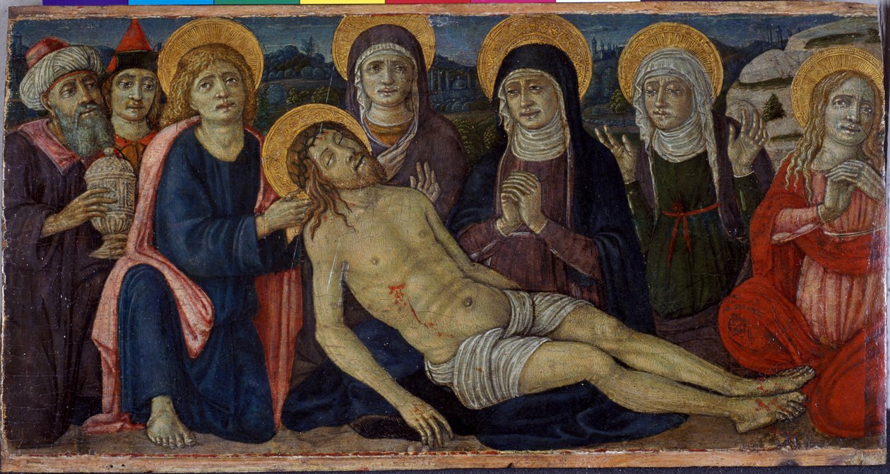 Kristuksen valitus, n. 1500 (tempera puulla) tekijältä Guidoccio di Giovanno Cozzarelli