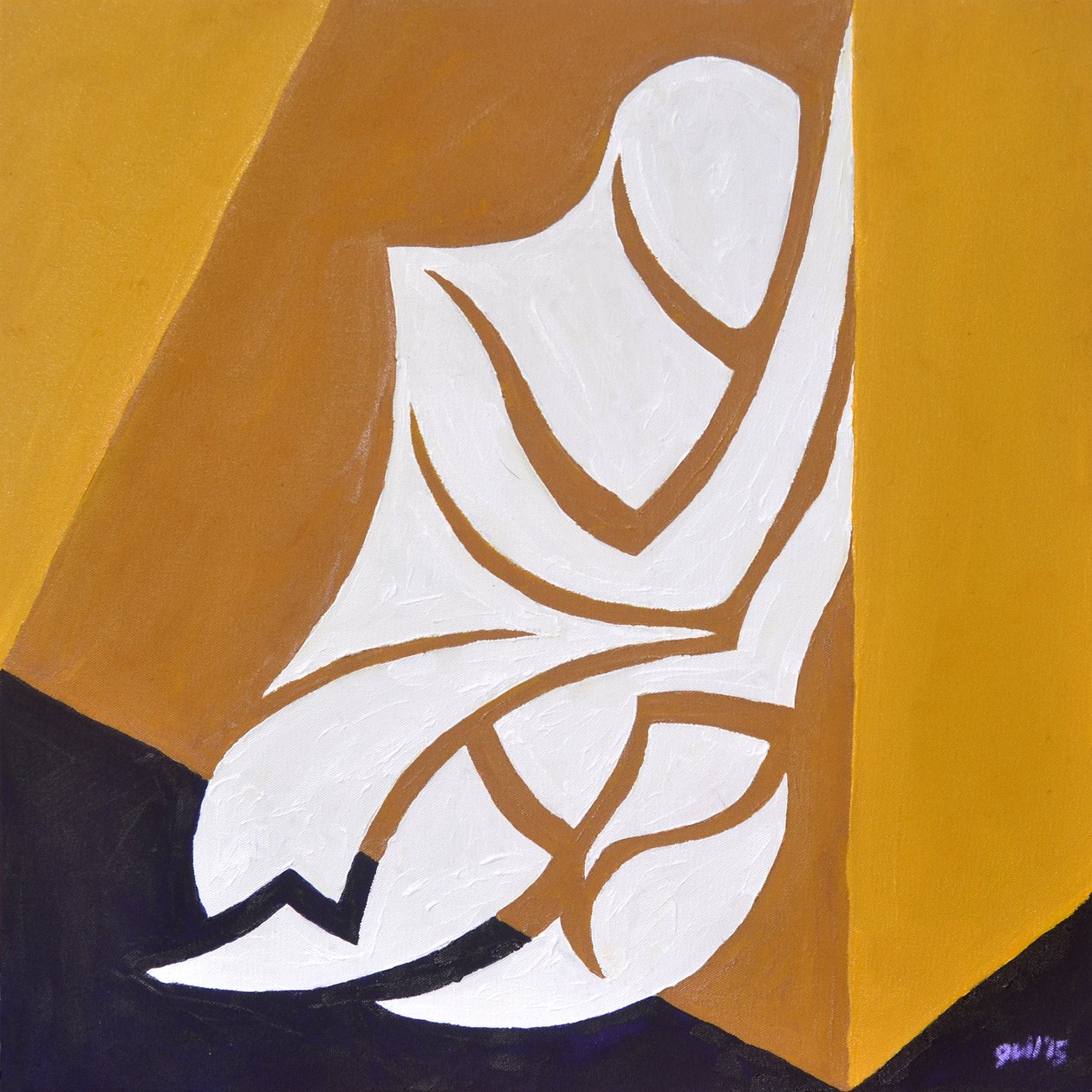 (eikö olekin....) Study for Figure Against The Wall, 2015 (öljy kankaalle) tekijältä Guilherme Pontes