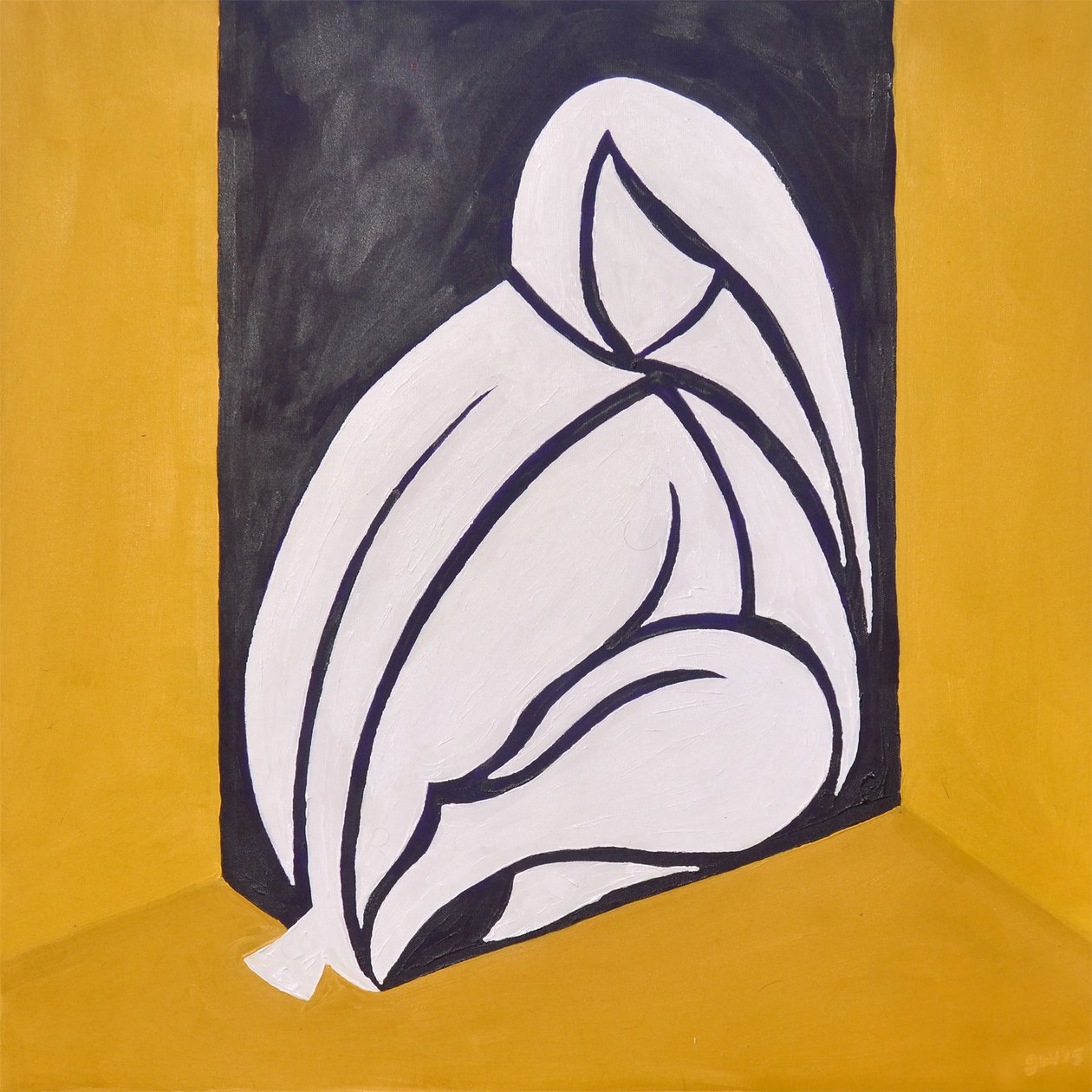 (....we came in) Study for Figure Behind The Wall, 2015 (öljy kankaalle) tekijältä Guilherme Pontes