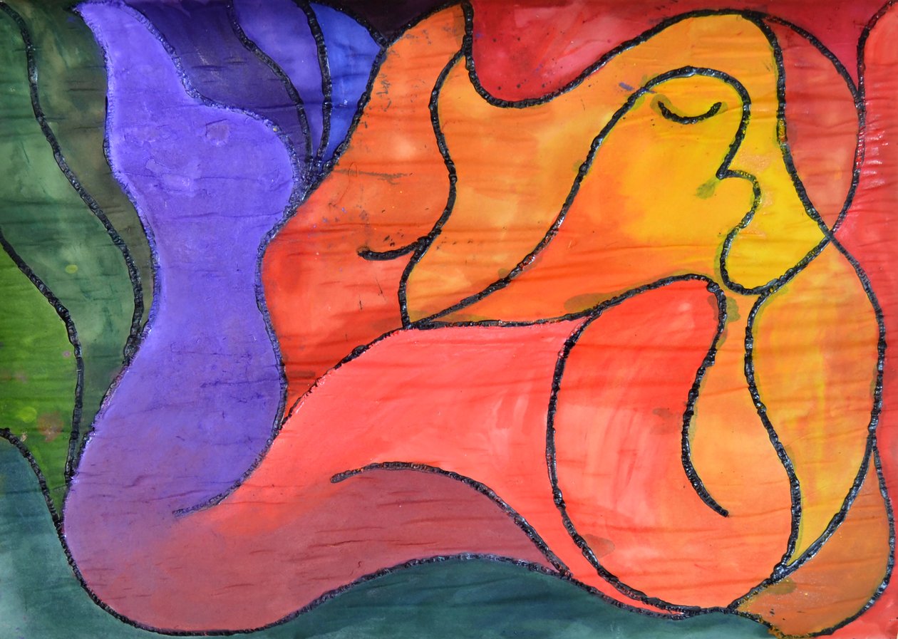 Recumbent, 2014 (akryyli paperille) tekijältä Guilherme Pontes