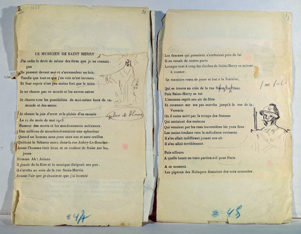 Annotoitu ja kuvitettu kopio Le Musicien de Saint Merrystä tekijältä Guillaume Apollinaire