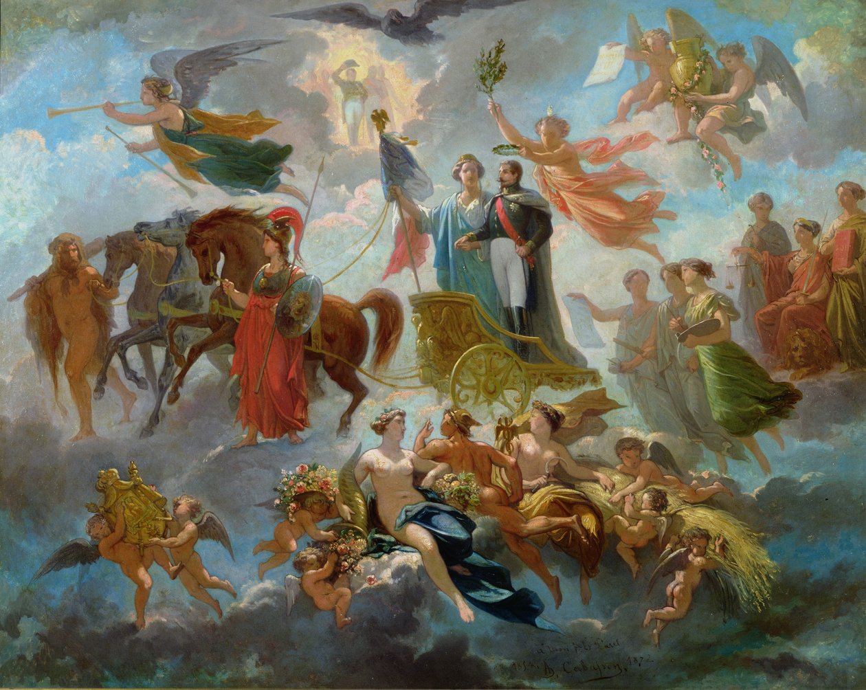 Napoleon III:n apoteoosi (1808-73) 1854 tekijältä Guillaume Alphonse Harang Cabasson