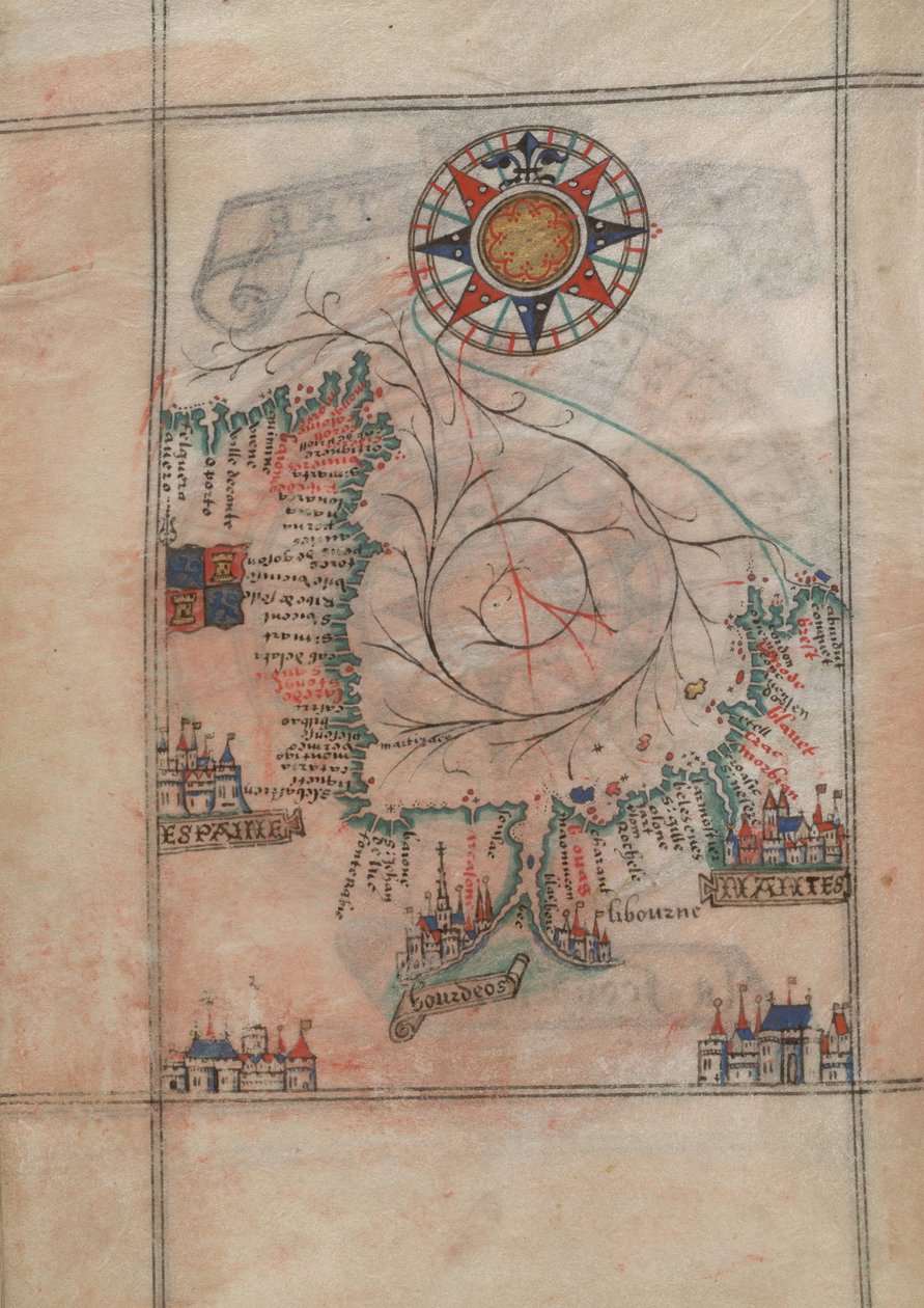 Biskajanlahti Guillaume Brousconin (1540-1560) atlaksessa. tekijältä Guillaume Brouscon