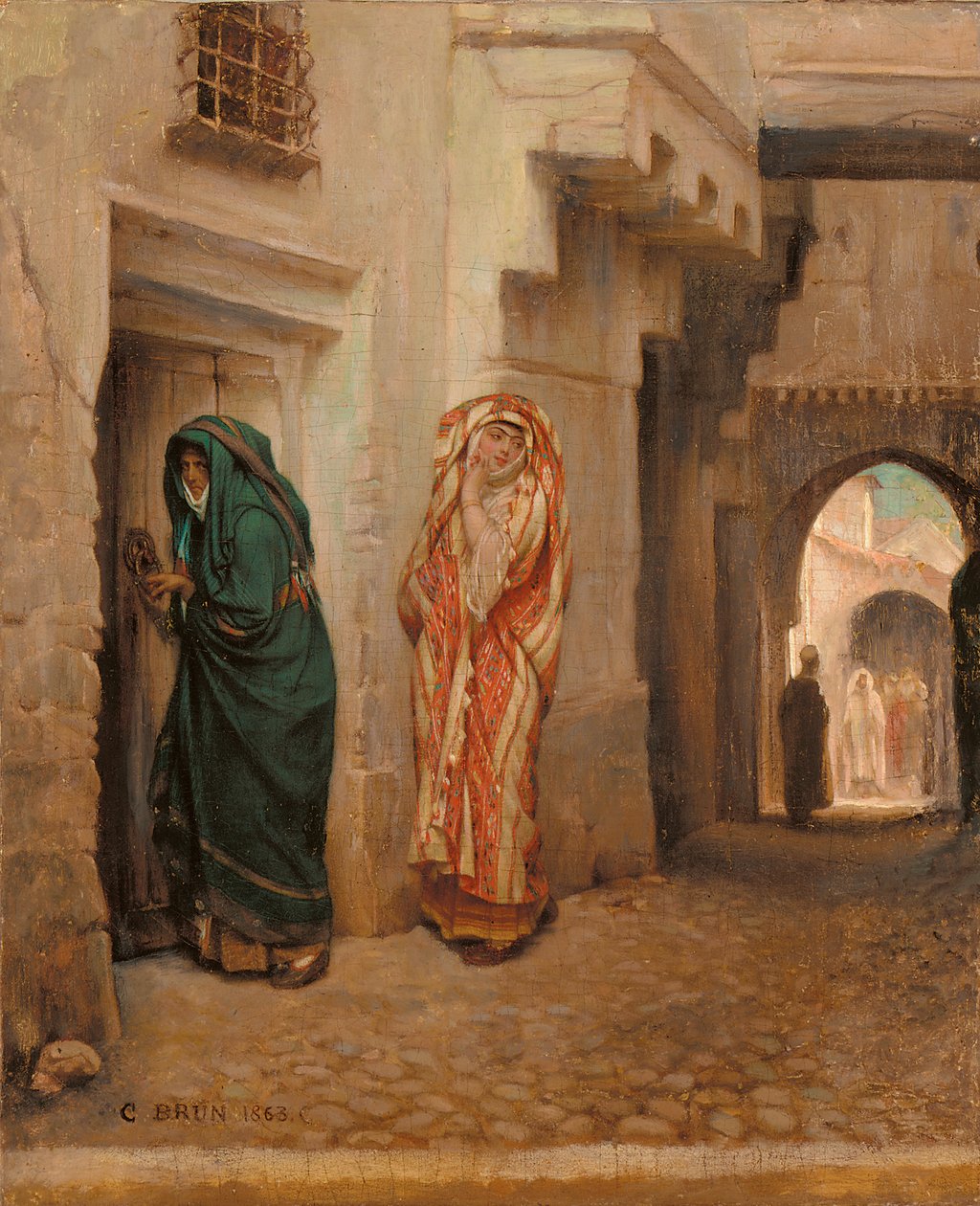 Salainen kohtaaminen, 1863 tekijältä Guillaume Charles Brun