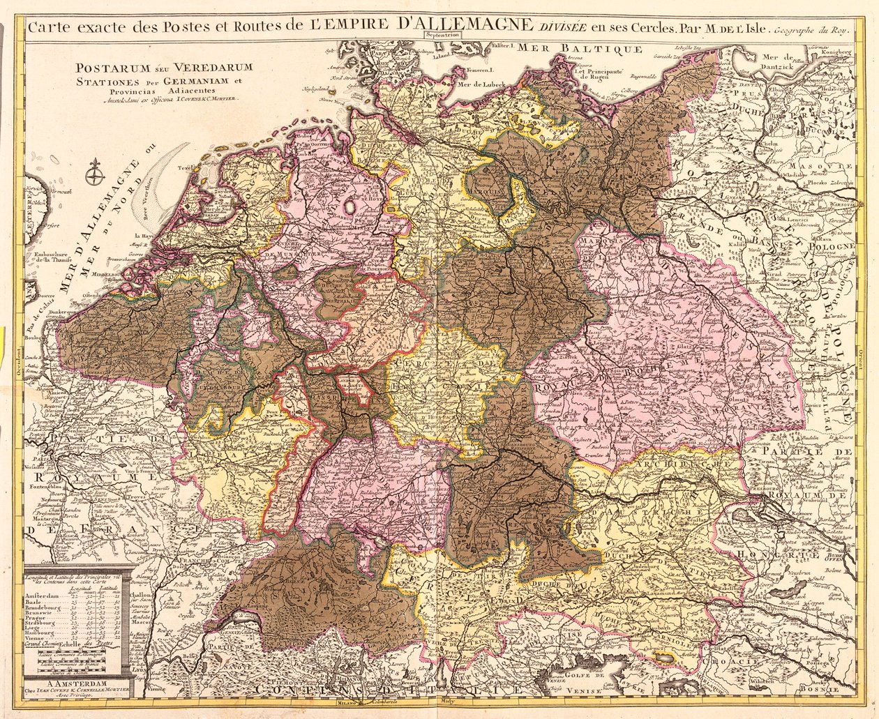 Belgia, Alankomaat, Saksa, Puola (Voivodikunta: Pommerin, Länsi-Pommerin, Lubuszin, Ala-Sleesian), Tšekki (alue : Olomuc, Etelä-Moria, Praha, Keski-Böömi, Etelä-Böömi, Plze, Karlovy Vary, stínad Labem, Liberec, Hradec Králové, tekijältä Guillaume Delisle