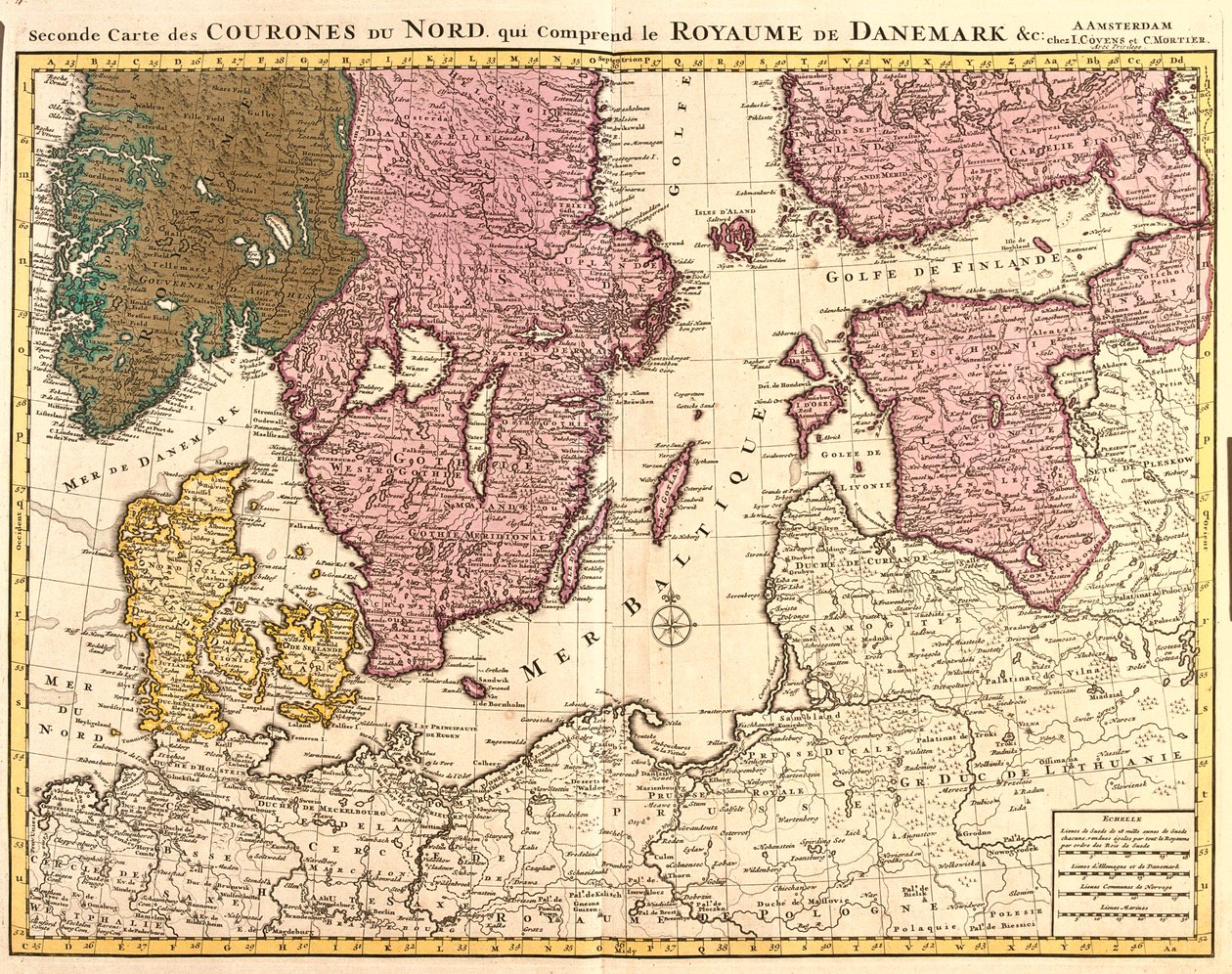 Tanska, Viro, Etelä-Norja, Ruotsi, Suomi, Ruotsi, Viro tekijältä Guillaume Delisle