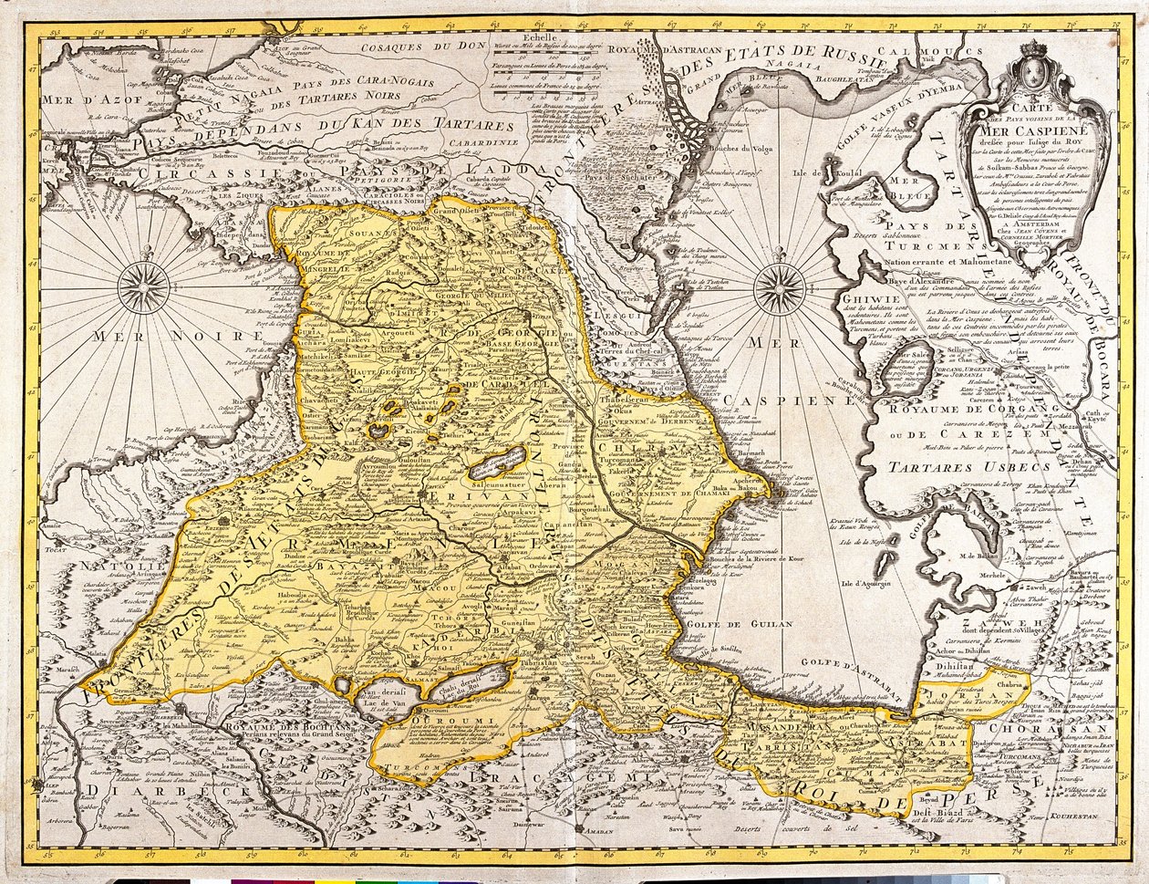 Georgia, Armenia, Azerbaidžan, Itä-Turkki, Iranin pohjoisosa. tekijältä Guillaume Delisle