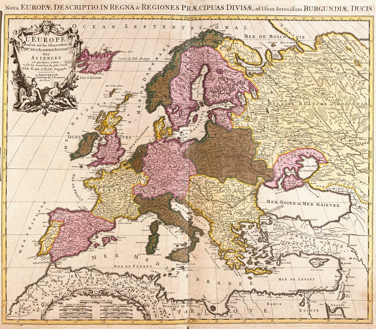 Euroopan kartta (etsaus tekijältä Guillaume Delisle