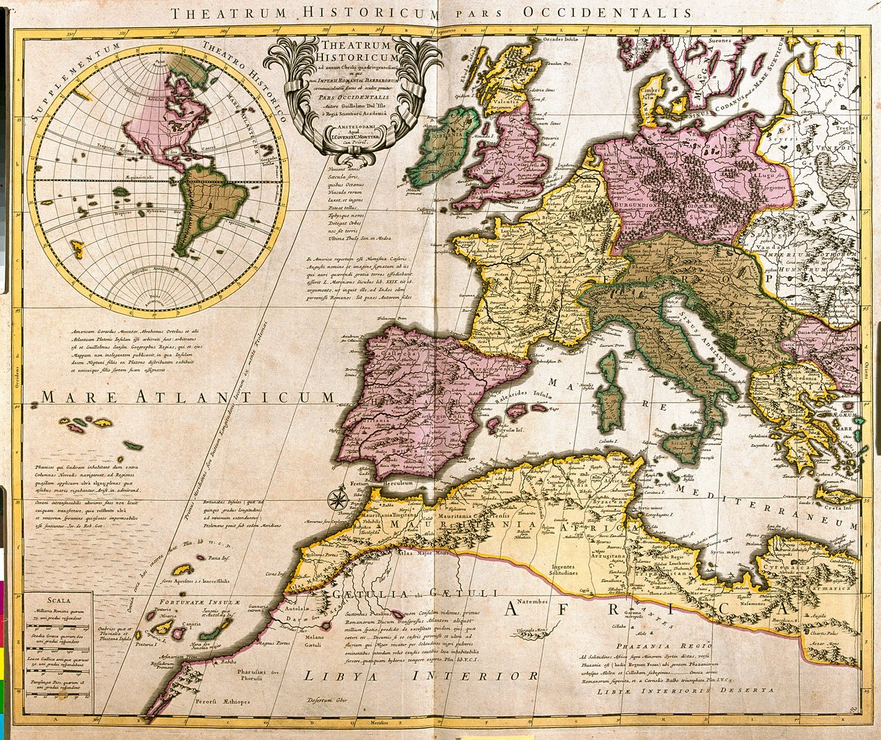 Euroopan ja Pohjois-Afrikan rannikoiden kartta (etsaus tekijältä Guillaume Delisle