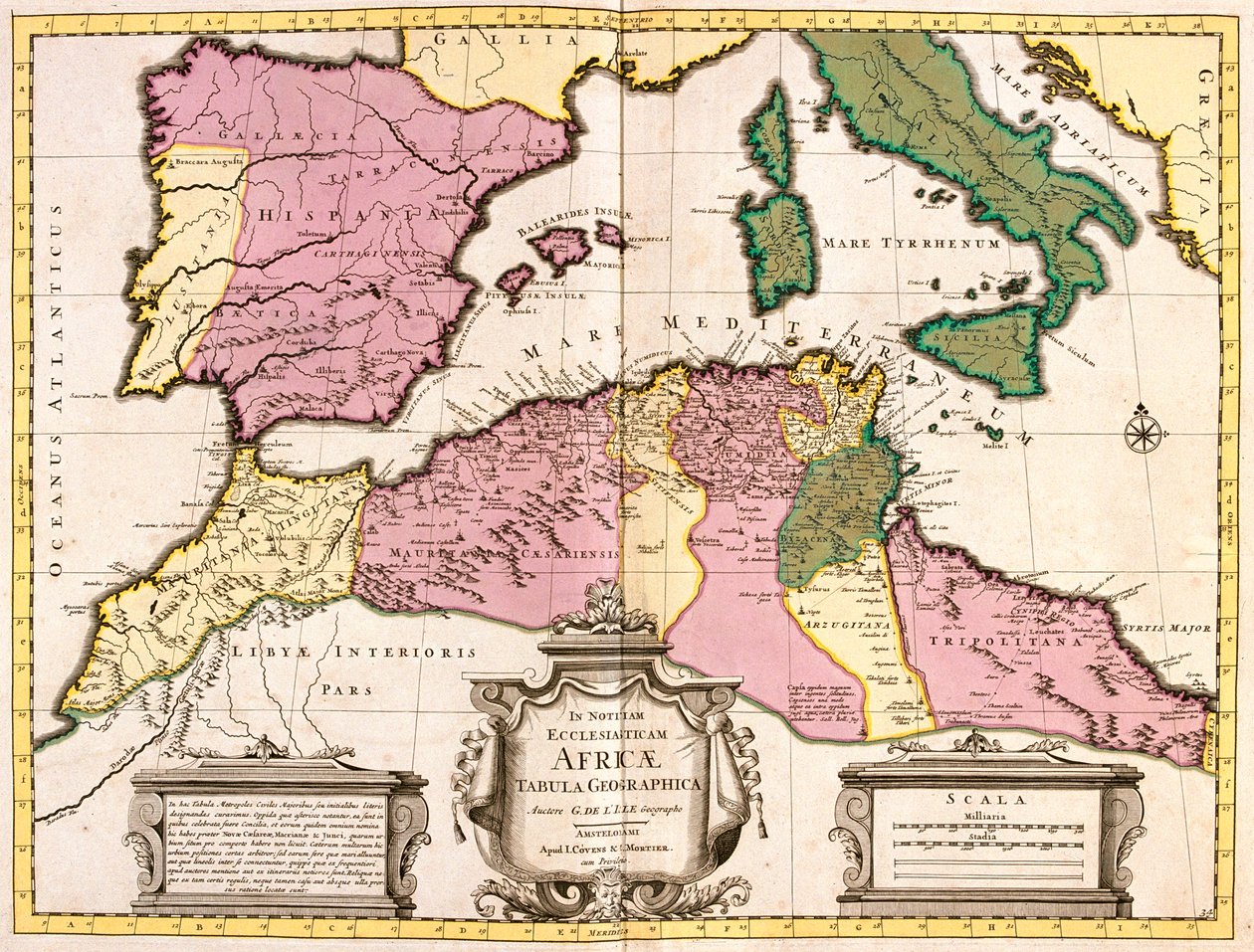 Marokko, Pohjois-Algeria, Tunisia, Luoteis-Libya, Espanja, Portugali, Italia (pohjoista lukuun ottamatta). tekijältä Guillaume Delisle