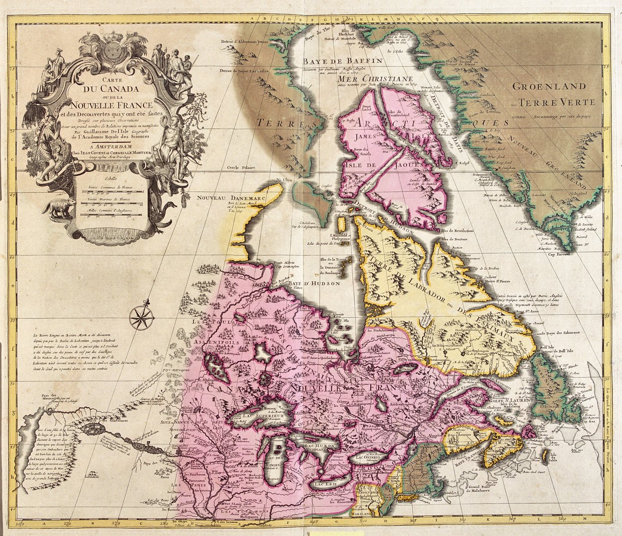 Ontario, Quebec, Nova Scotia, New Brunswick, Manitoba, Nunavut, Prinssi Edwardin saari, Newfoundland ja Labrador, Kanada, Grönlanti. tekijältä Guillaume Delisle