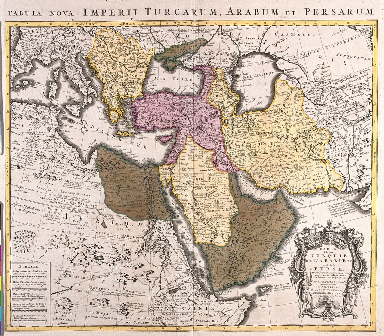 Etelä-Slovakia, Slovenia, Kroatia, Unkari, Romania, Moldova, Etelä-Ukraina, Bosnia ja Hertsegovina, Serbia ja Montenegro, Bulgaria, Albania, Makedonian tasavalta, Kreikka, Turkki, Georgia, Armenia, Azerbaidžan, Iran, Kypros, Syyria, Irak, Itä-Libya. tekijältä Guillaume Delisle