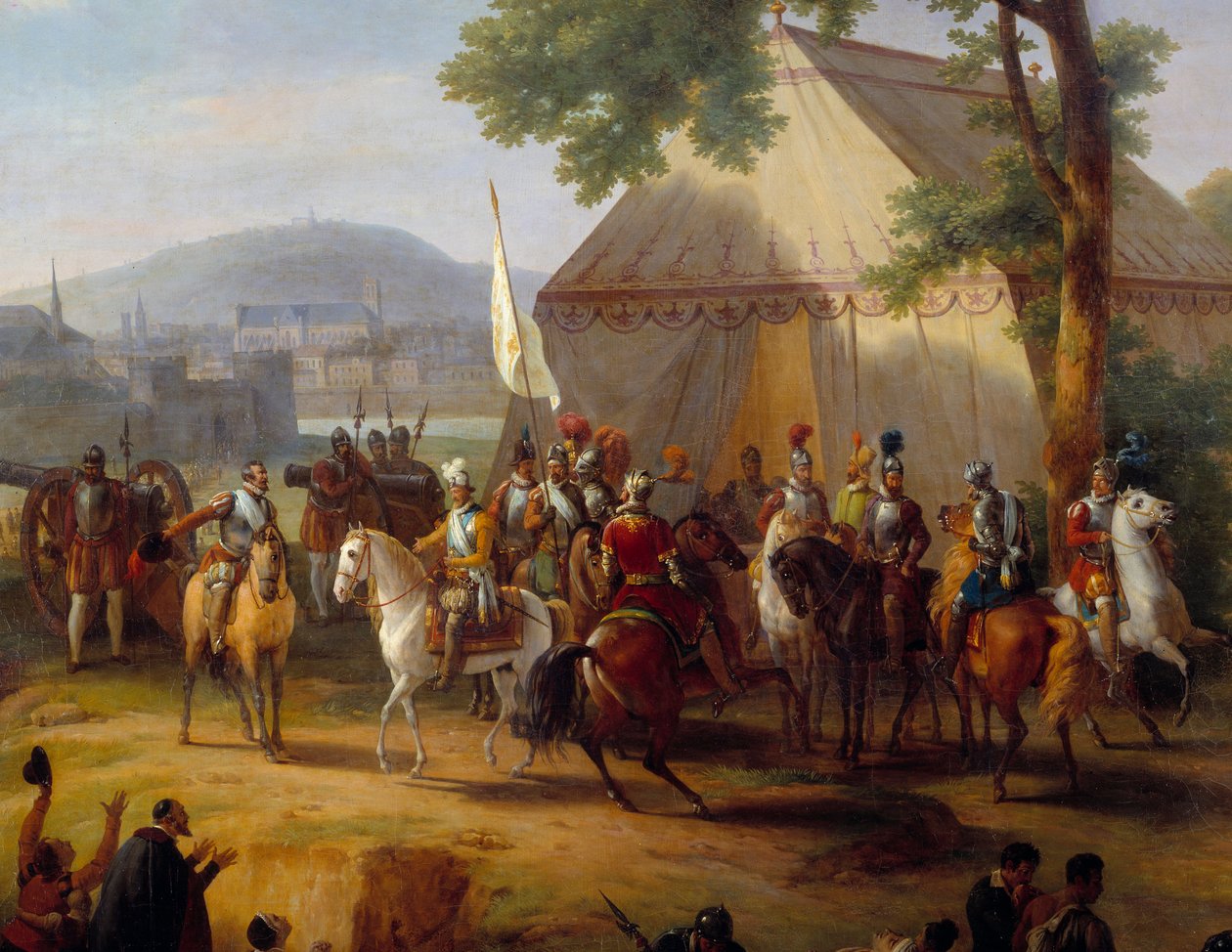 Kuningas Henrik IV jättää teltansa (yksityiskohta Henrik IV:stä, joka toimittaa pariisilaisia) tekijältä Guillaume Frederic Ronmy