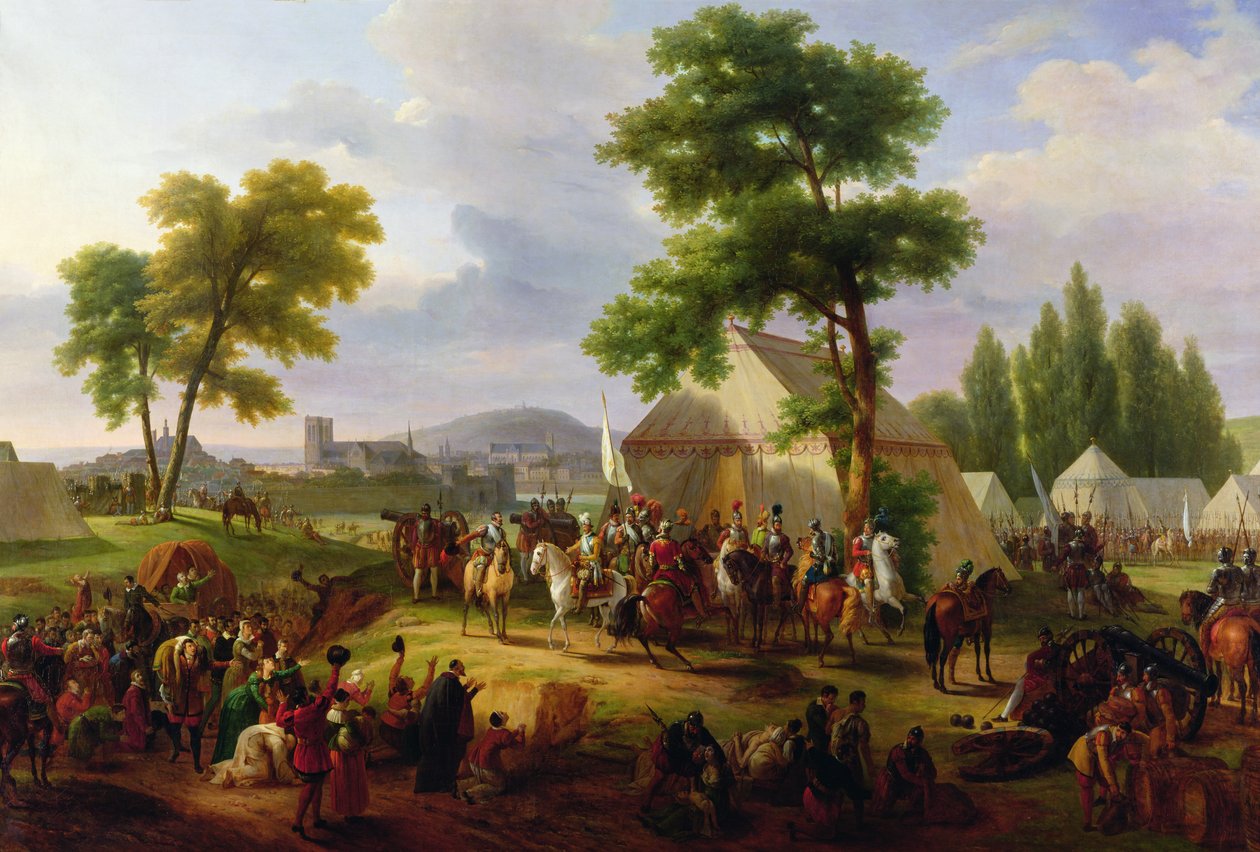 Henri IV:n (1553-1610) Pariisin piiritys vuonna 1593, 1818 tekijältä Guillaume Frederic Ronmy