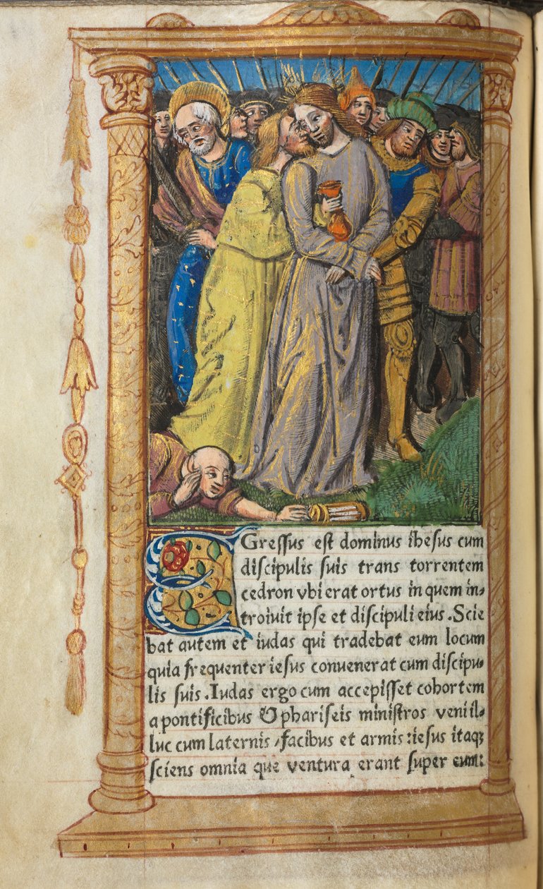 Painettu tuntikirja (Rooman käytössä): fol 20v, Kristus Getsemanessa. tekijältä Guillaume Le Rouge