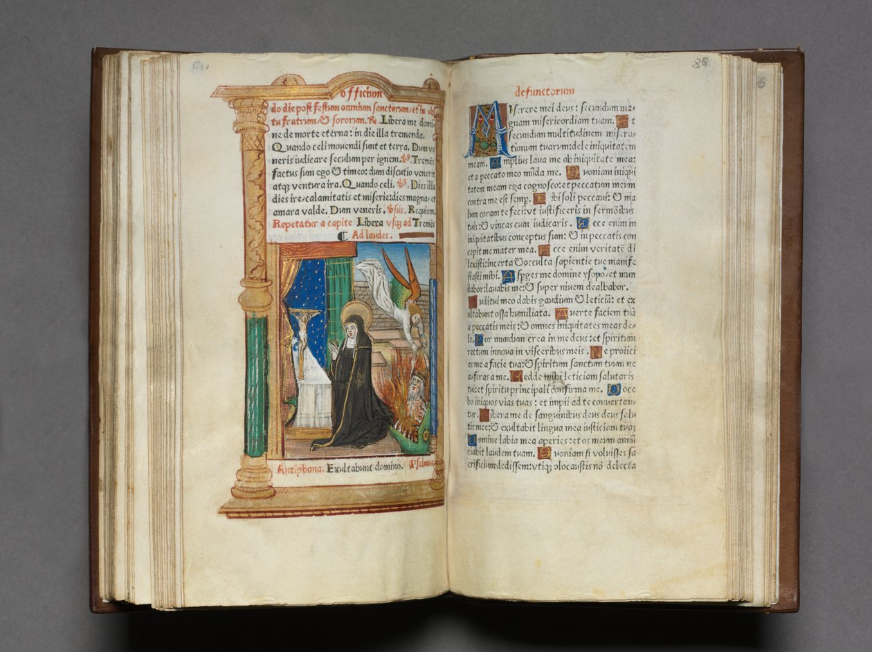 Painettu tuntikirja (Rooman käyttö): fol. 85r, dominikaaninunna. tekijältä Guillaume Le Rouge