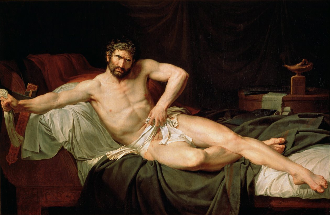 Cato Uticasta, 1795 tekijältä Guillaume Lethiere