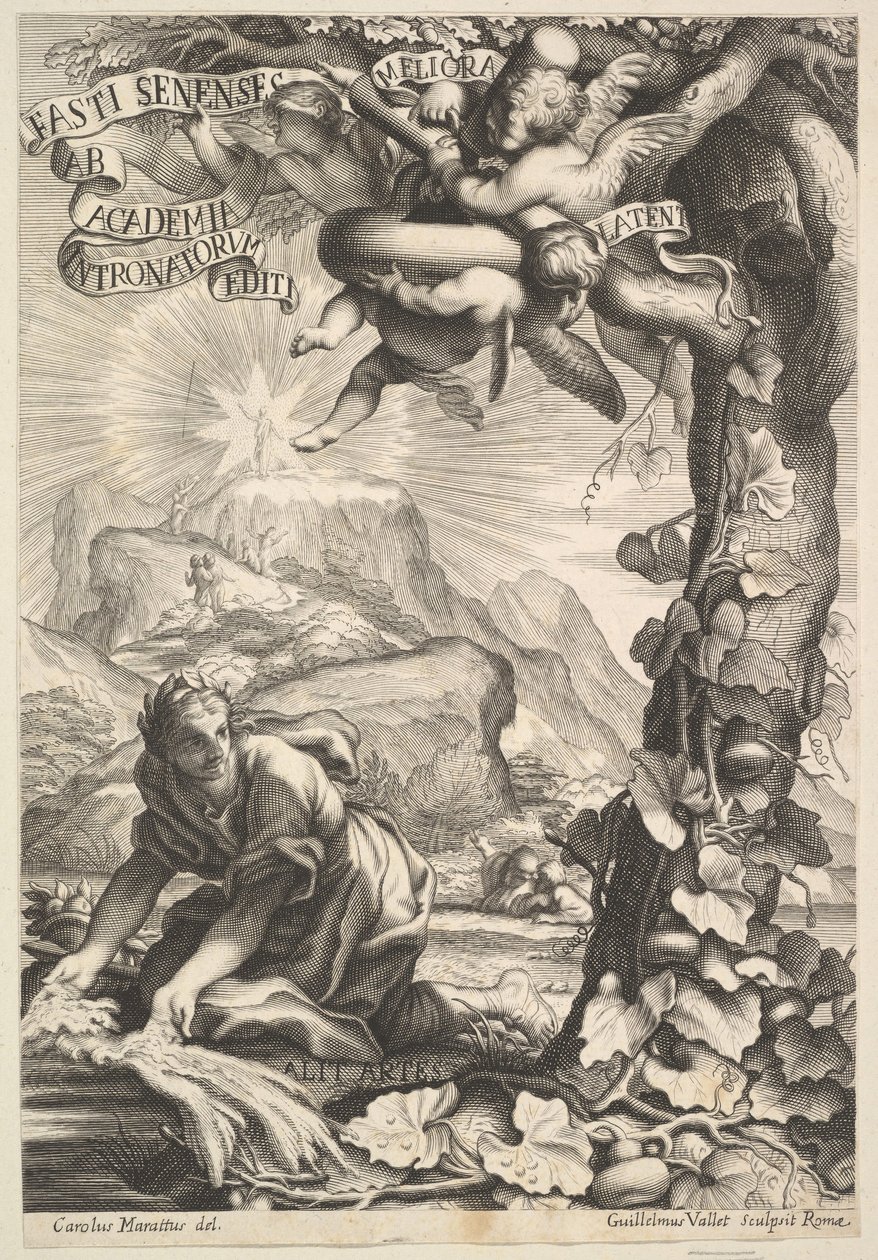 Fasti Senenesen etulevy, 1645-1704. tekijältä Guillaume Vallet