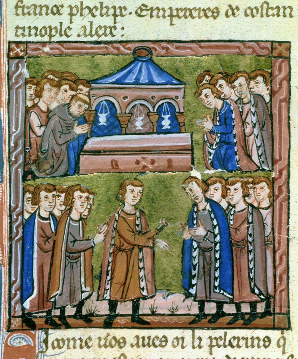 Godefroy de Bouillon ja risteilyt rukouksessa pyhällä haudalla - Godefroy de Bouillonin vaali Pyhälle haudalle, heinäkuu 1099 tekijältä Guillaume de Tyr