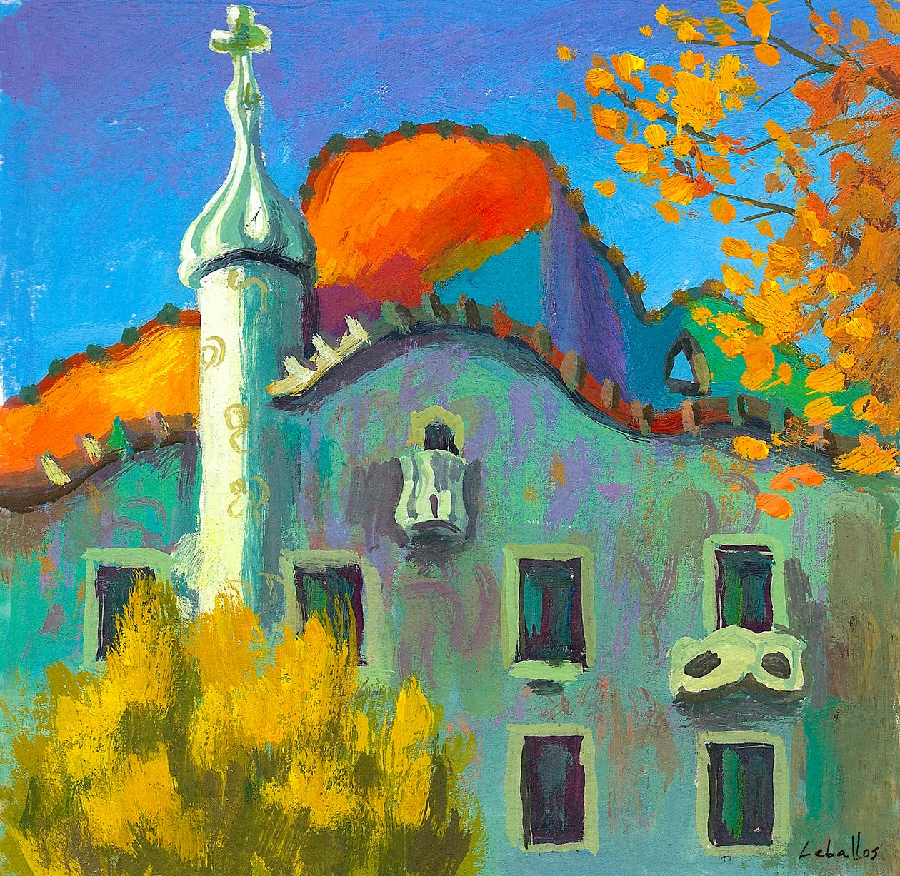 Casa Batlló, 2007 (guassi paperille) tekijältä Guillermo Martí Ceballos