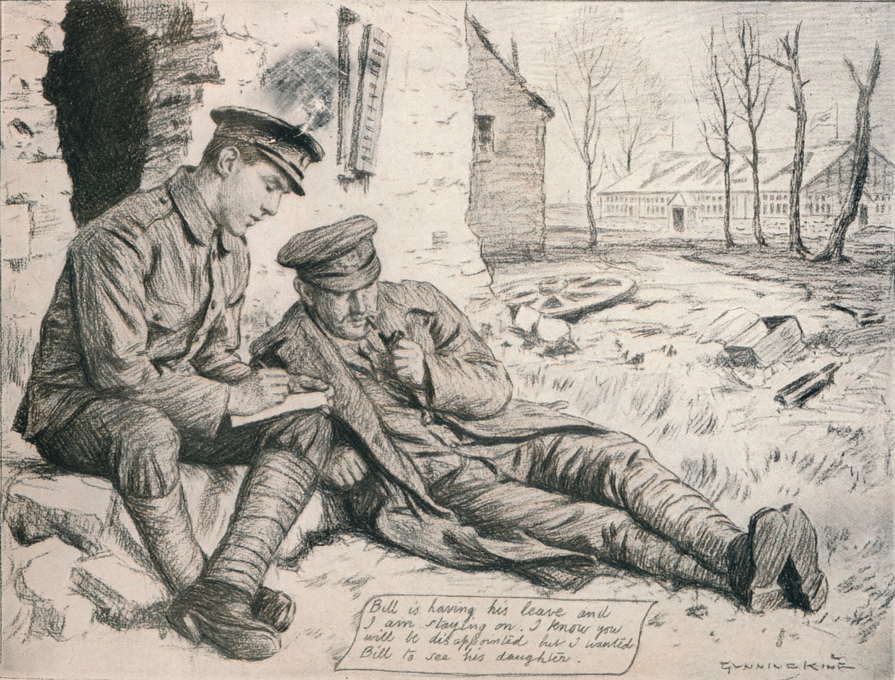 The Letter Home, c1917, 1918 tekijältä Gunning King