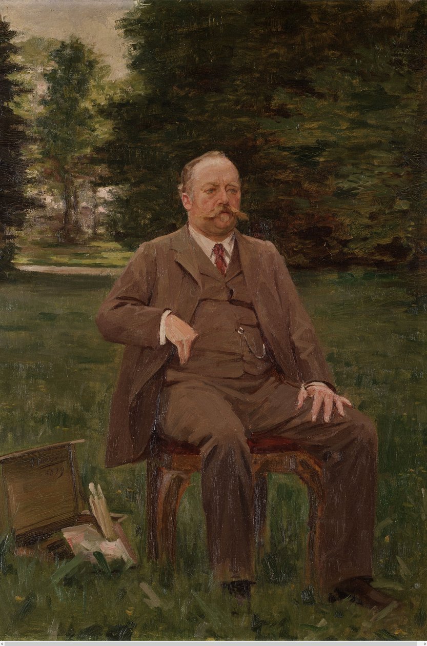 Fernand Scribe puutarhassaan tekijältä Gustaaf Vanaise