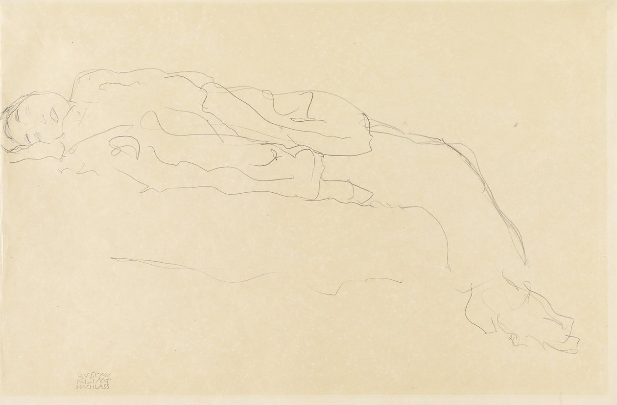 Auf einem Sohva liegende Frau tekijältä Gustav Klimt
