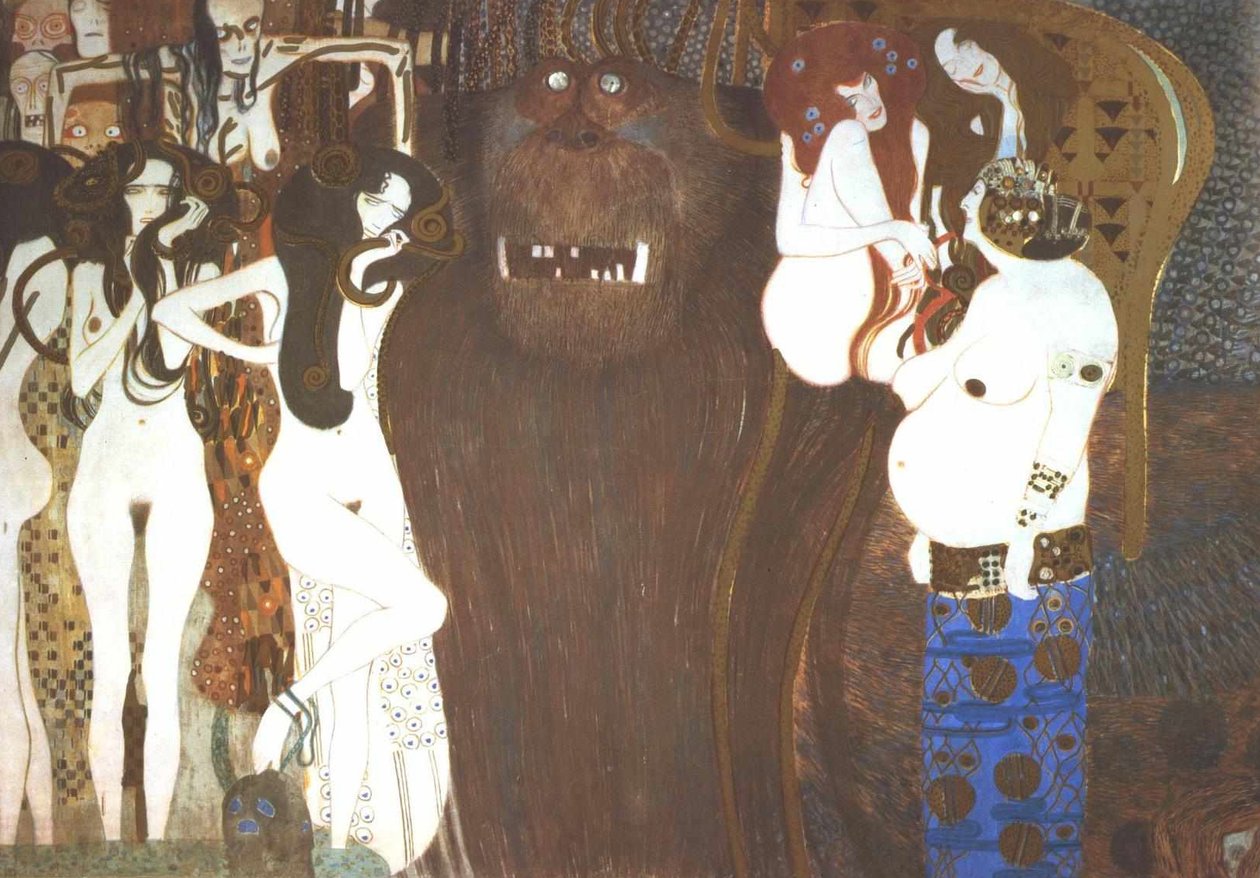 Beethoven Frieze - Vastakkaisten voimien vihamielisyys tekijältä Gustav Klimt