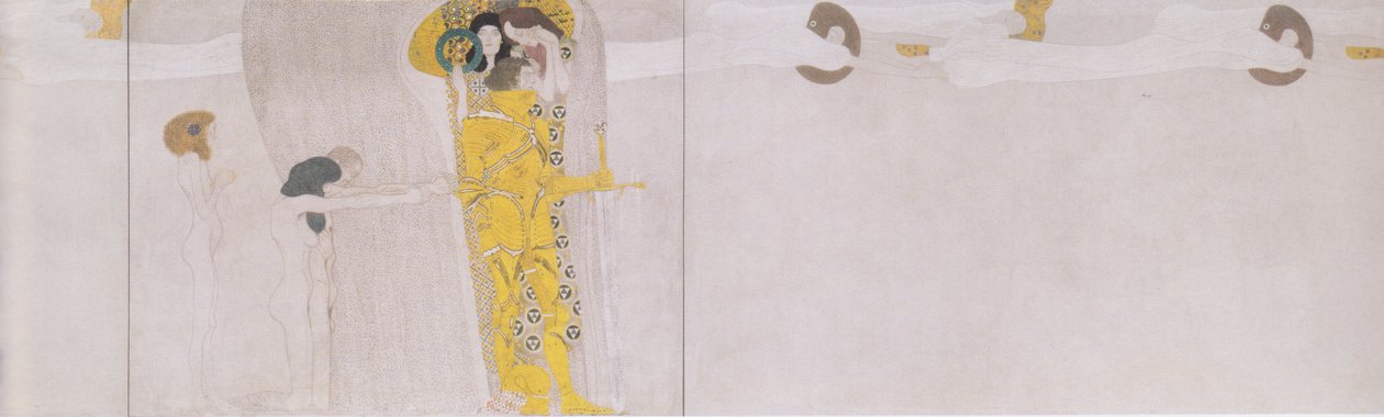 Bethoven -friisi - vasen sivuseinä - yksityiskohta tekijältä Gustav Klimt