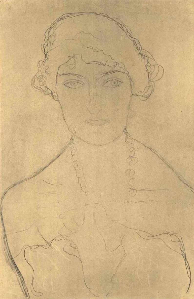Brustbild von Vorne mit Halskette tekijältä Gustav Klimt