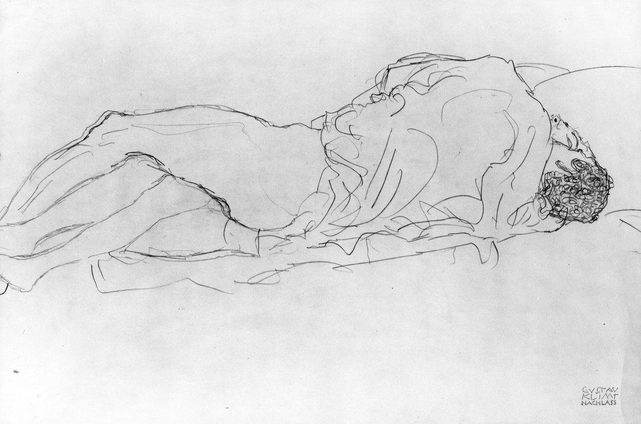 Pariskunta sängyssä, n. 1915 tekijältä Gustav Klimt