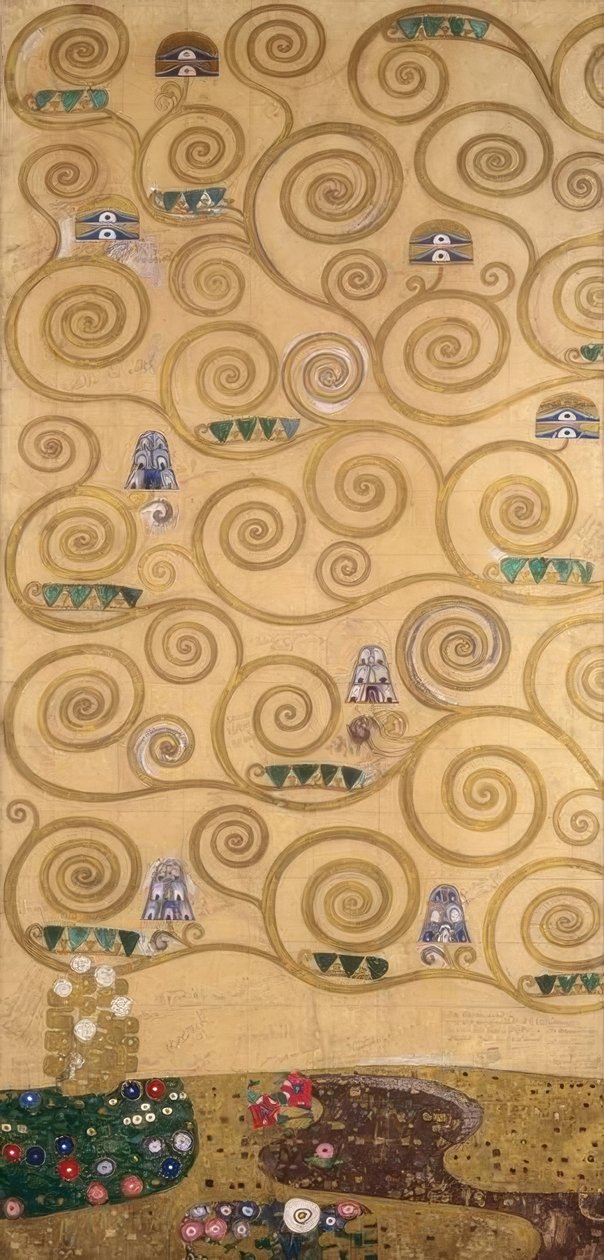 Der Lebensbaum (linker äußerer Teil) tekijältä Gustav Klimt