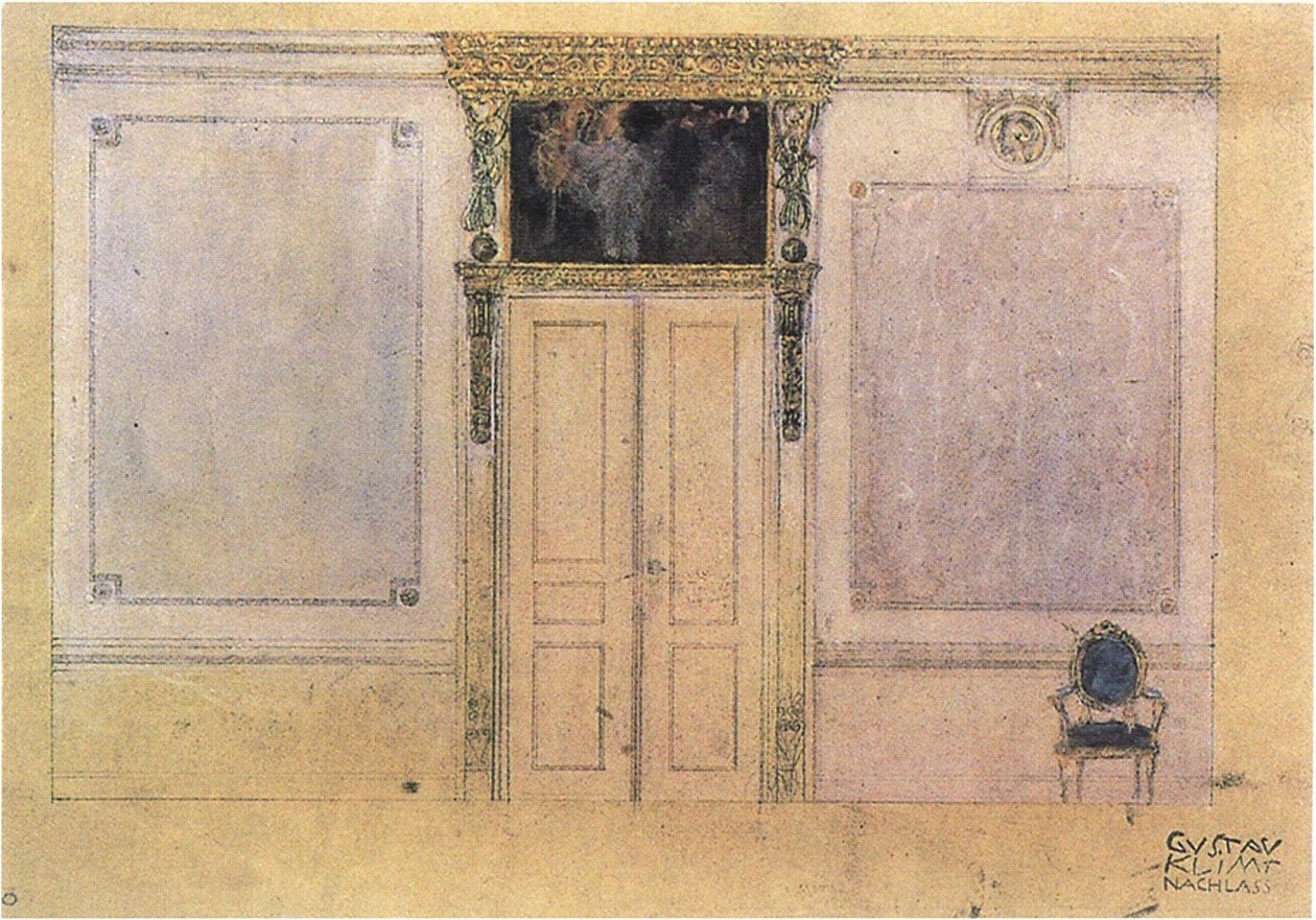 Entwurf zur Gestaltung des Musiksalons im Palais Dumba. tekijältä Gustav Klimt