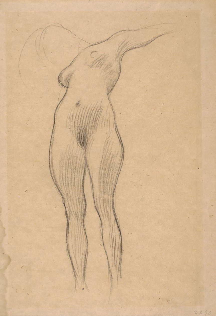 Kelluva nainen ojennetulla kädellä (lääketieteen tutkimus), 1900-1901 tekijältä Gustav Klimt