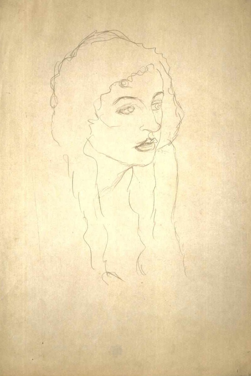 Frauenkopf im Dreiviertelprofil tekijältä Gustav Klimt