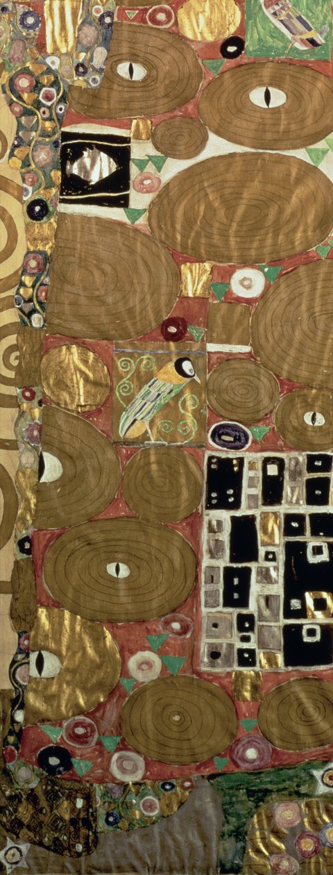 Fulfillment (Stoclet Frieze) n. 1905-09 (tempera, wc) (65884:n yksityiskohta) tekijältä Gustav Klimt
