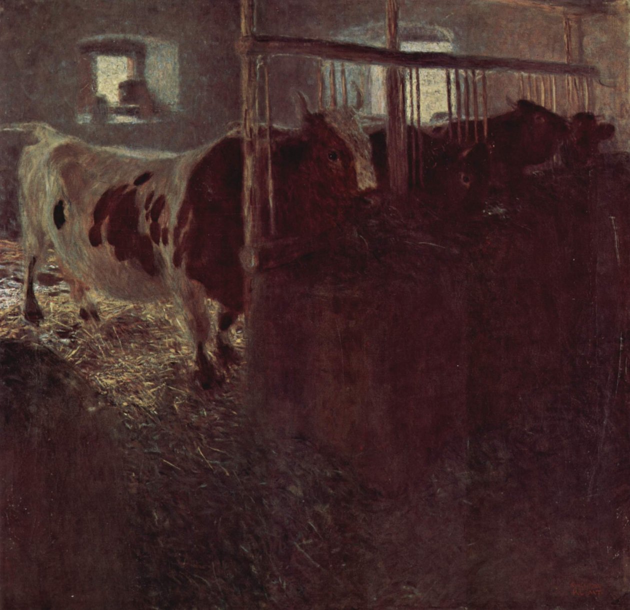 Kühe im Stall tekijältä Gustav Klimt