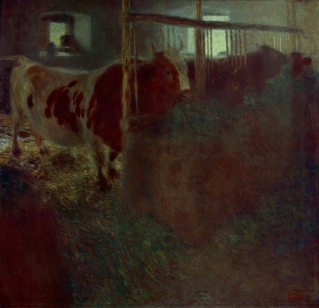 Kühe im Stall tekijältä Gustav Klimt