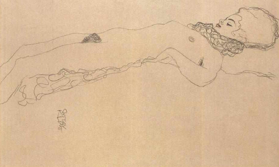 Liegender Akt tekijältä Gustav Klimt