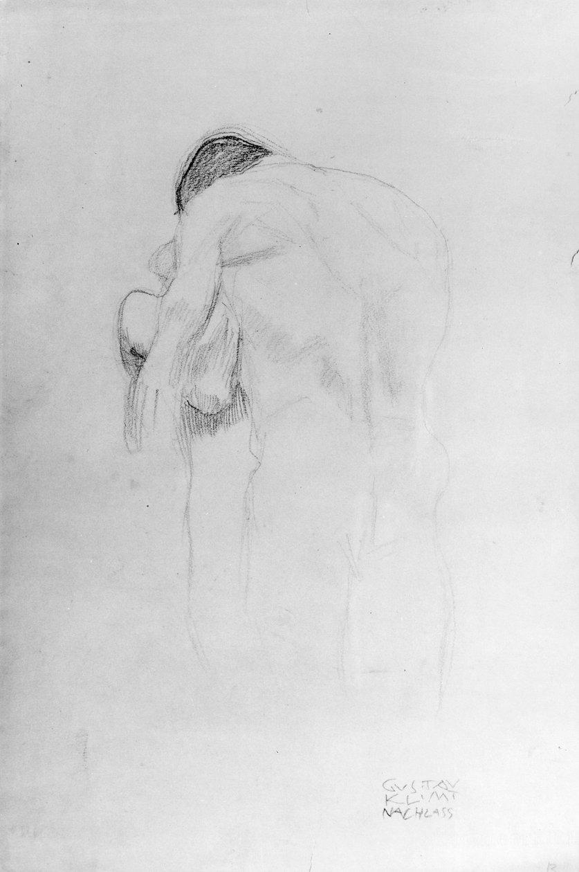 Mies ja nainen, tutkimus Beethovenfriesille, 1902 tekijältä Gustav Klimt