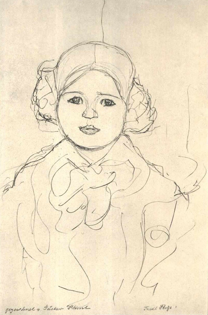 Mädchenstudie von vorne tekijältä Gustav Klimt