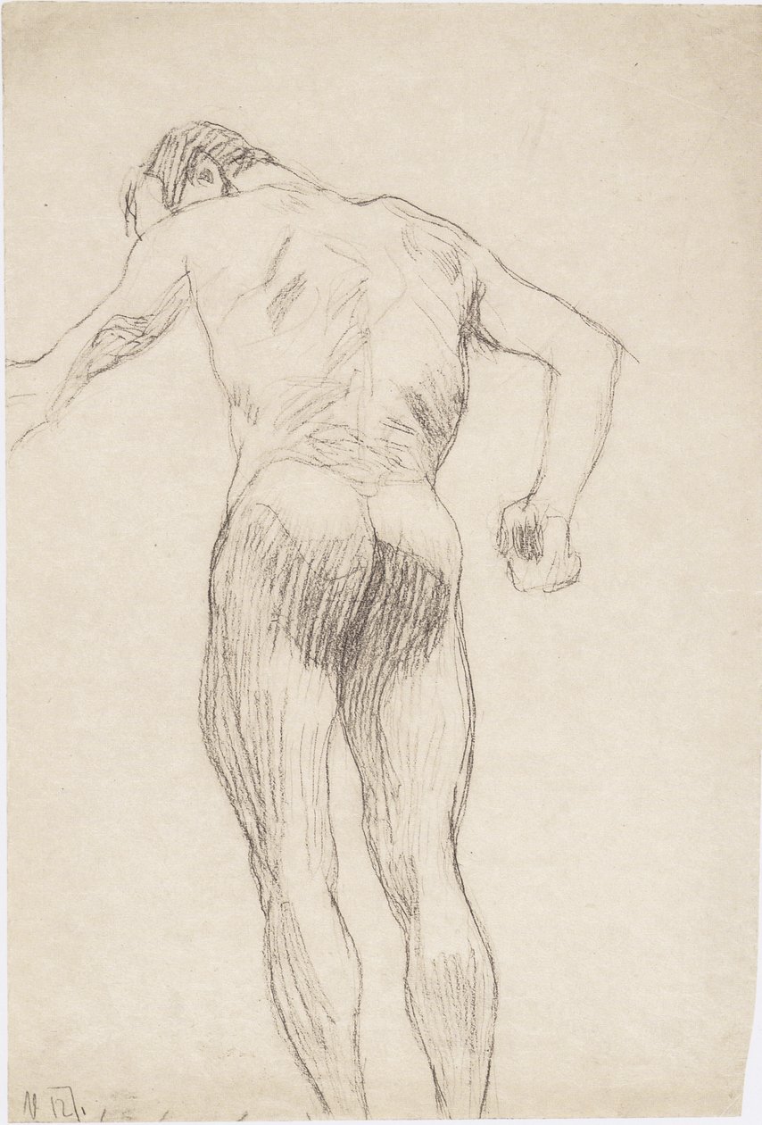 Mies takaisin alasti vasemmalle tekijältä Gustav Klimt