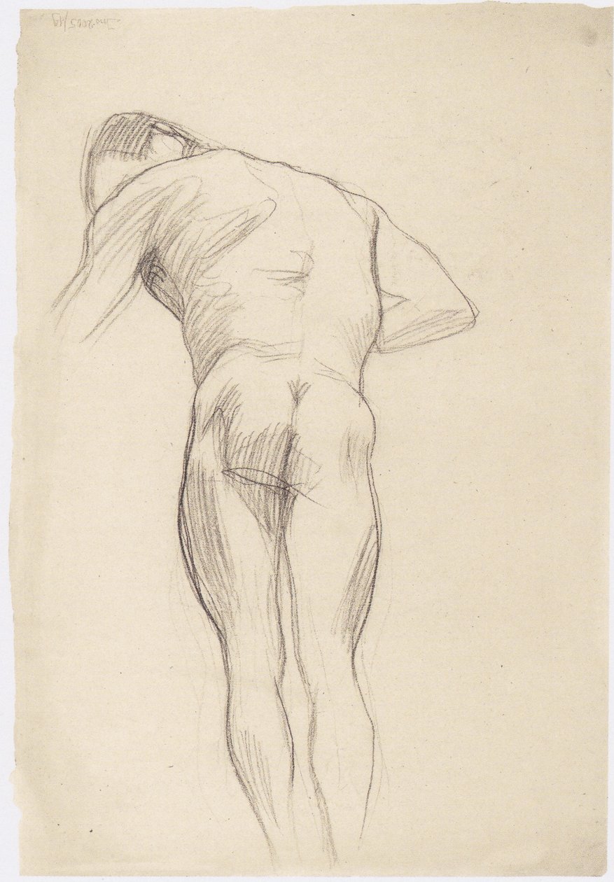 Mies selkä alaston vasemmalla 2 tekijältä Gustav Klimt