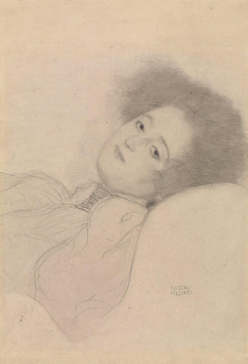 Nuoren naisen makuuasento tekijältä Gustav Klimt
