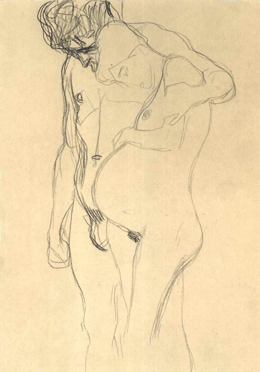 Schwangere mit Mann nach linkit tekijältä Gustav Klimt