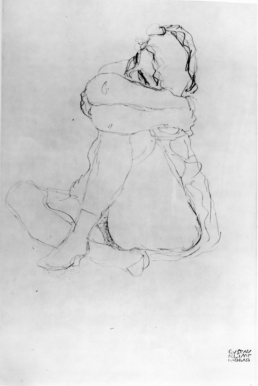 Istuva nainen tekijältä Gustav Klimt